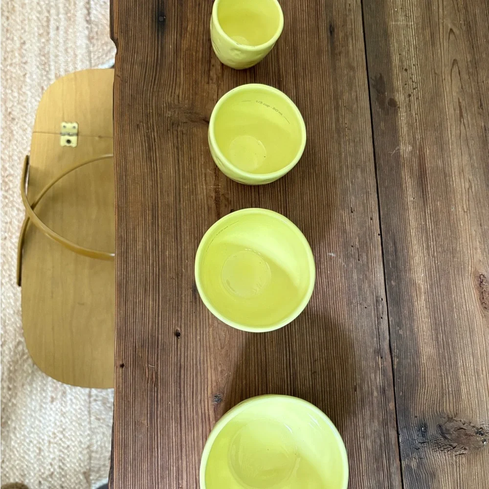 Set of Yellow Embossed west elm measuring cups